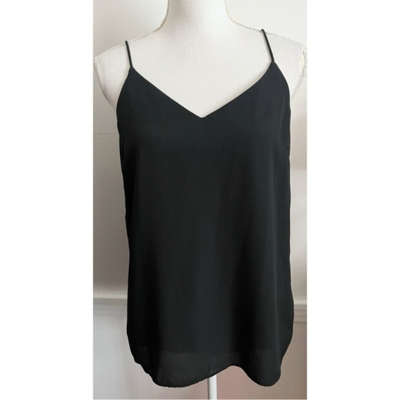 H&M • Black V Neck Spaghetti Strap Tank Top - Picture 1 of 6